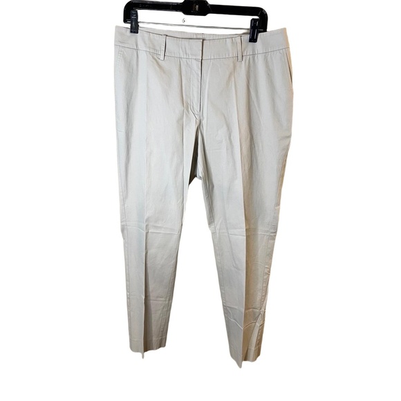 Lafayette 148 New York Pants - Lafayette 148 New York Beige Flat Front Cropped Dress Pants High Rise Size 12